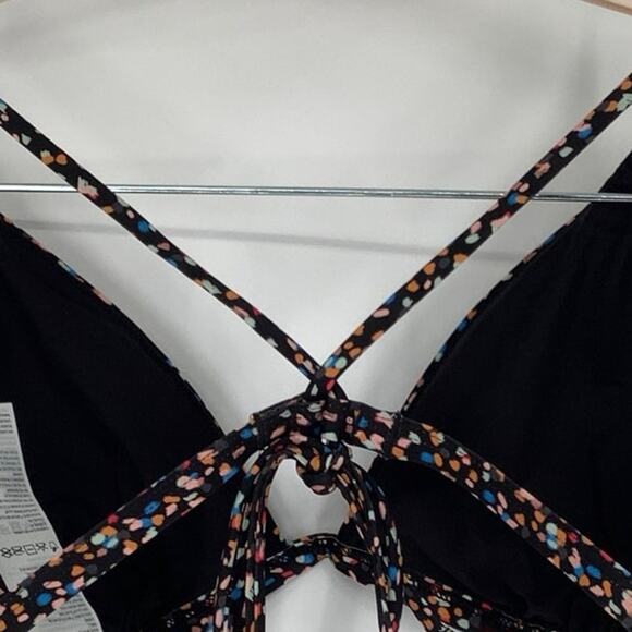 prAna Size L Black/Multi Alotta Dots Sunkissed Triangle Swim Top Strappy N13-2 - Picture 7 of 10